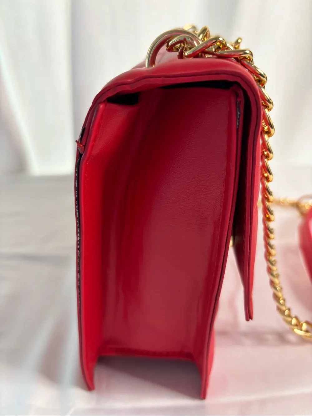 Red Quilted Bow Chain Crossbody with Claire’s White Mini Backpack Set